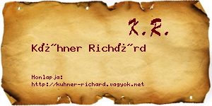 Kühner Richárd névjegykártya