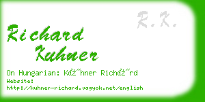 richard kuhner business card